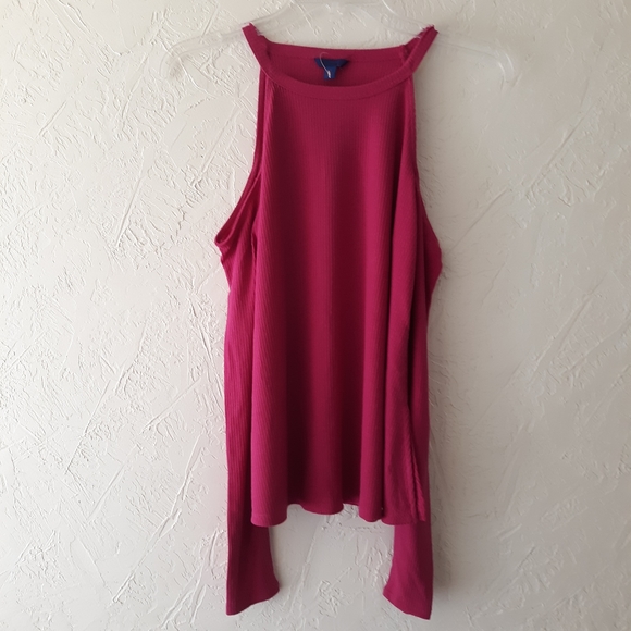 NWOT Aeropostale Women's Cold Shoulder Ribbed Top - Picture 2 of 5
